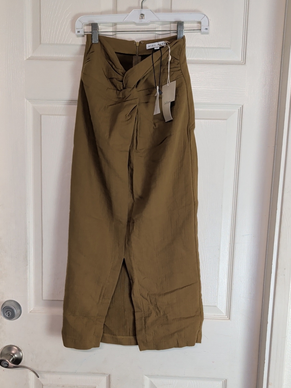 Miou Muse Skirt Midi Mustard New Women Small